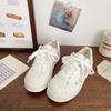 Туфли-ракушки, повседневные маленькие белые туфли, весна 2024, новая обувь, женская мода, ins, трендовые спортивные кеды на платформе, женская обувь