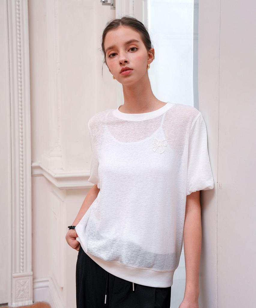 PIGMENT Airy Cool Tulip Sleeve Sweatshirt (Jxts260450)