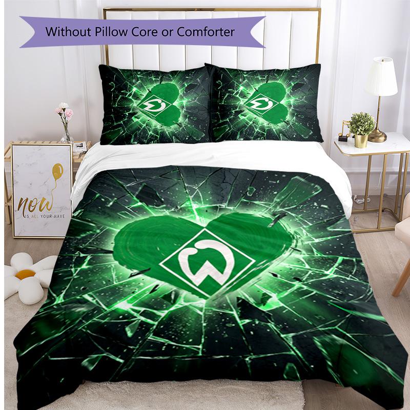 Werder Bremen Football Printed 3 Pieces Bedding Set, Comfortable Skin Friendly Bedroom Duvet Cover Set