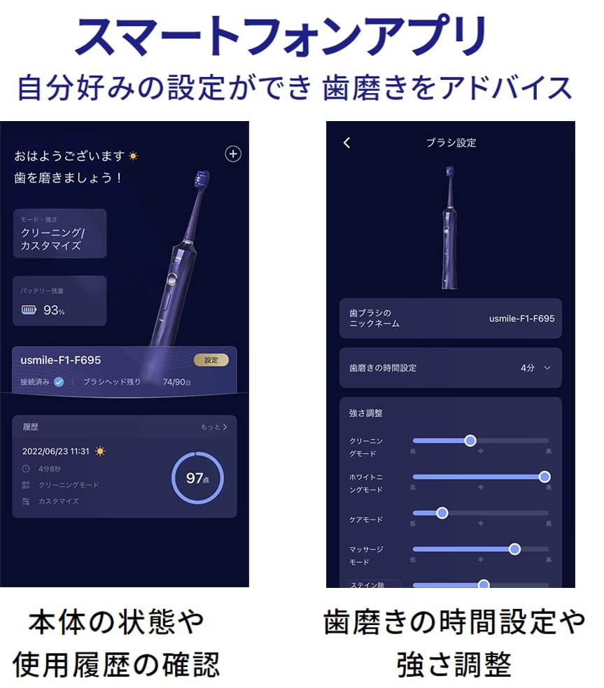 Электрическая зубная щетка Usmile F1 Black Ультразвуковое отбеливание Удобно носить с собой В комплекте с футляром Перезаряжаемый USB Не нужно заряжать 365 дней Type-C []