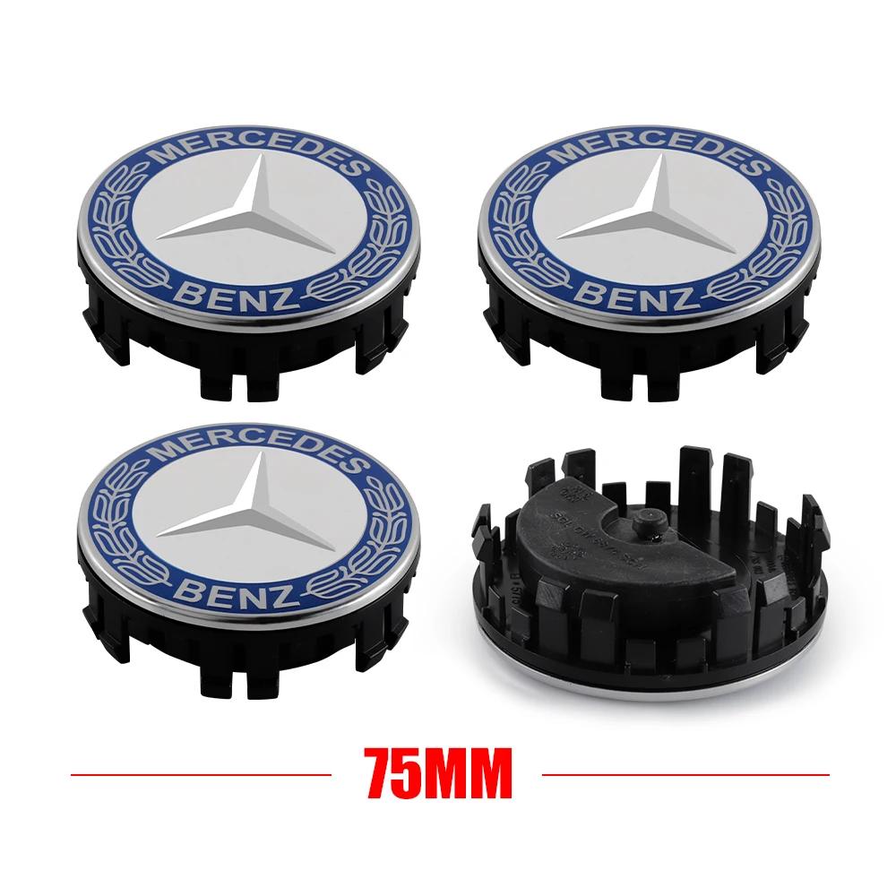 AABGT1 New 75mm Floating Wheel Center Caps Wheel Rims Center Hub Caps Mercedes Benz G S R C E B A Class GLA GLK c180 E300 s200 W206