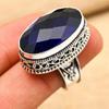 Blue Sapphire Gemstone Handmade 925 Sterling Silver Ring Jewelry For Memorial Day