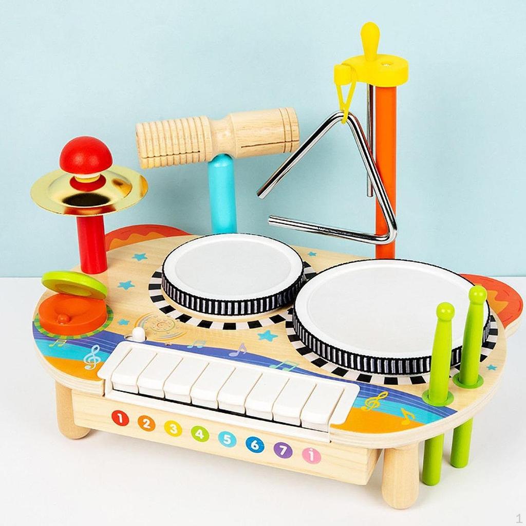 Kids Drum Toys Set Instrument Motor Skill Multifunctional Percussion Baby Musical Toy for Party