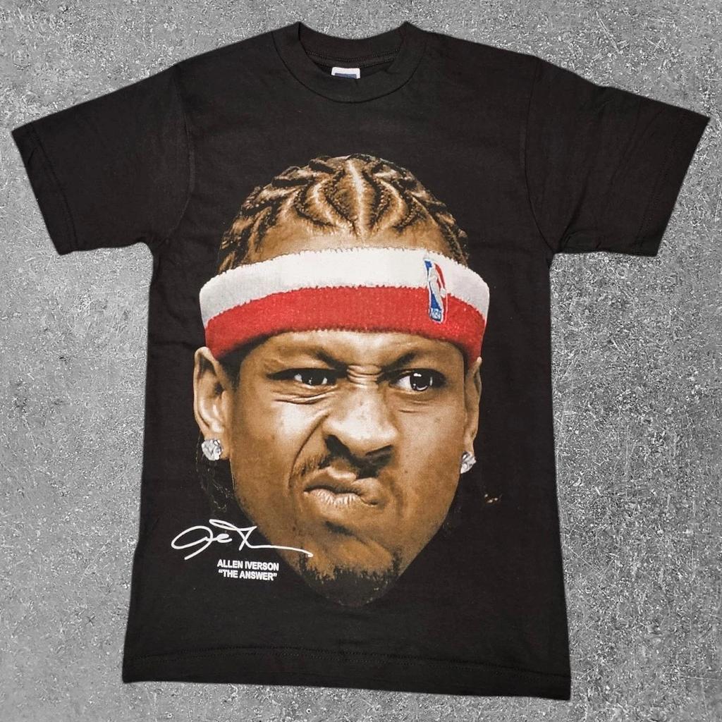 Allen Iverson Big Face Basketball Graphic T Men's Women's T-Shirt Summer Vintage Fashion Streetwear Harajuku Top