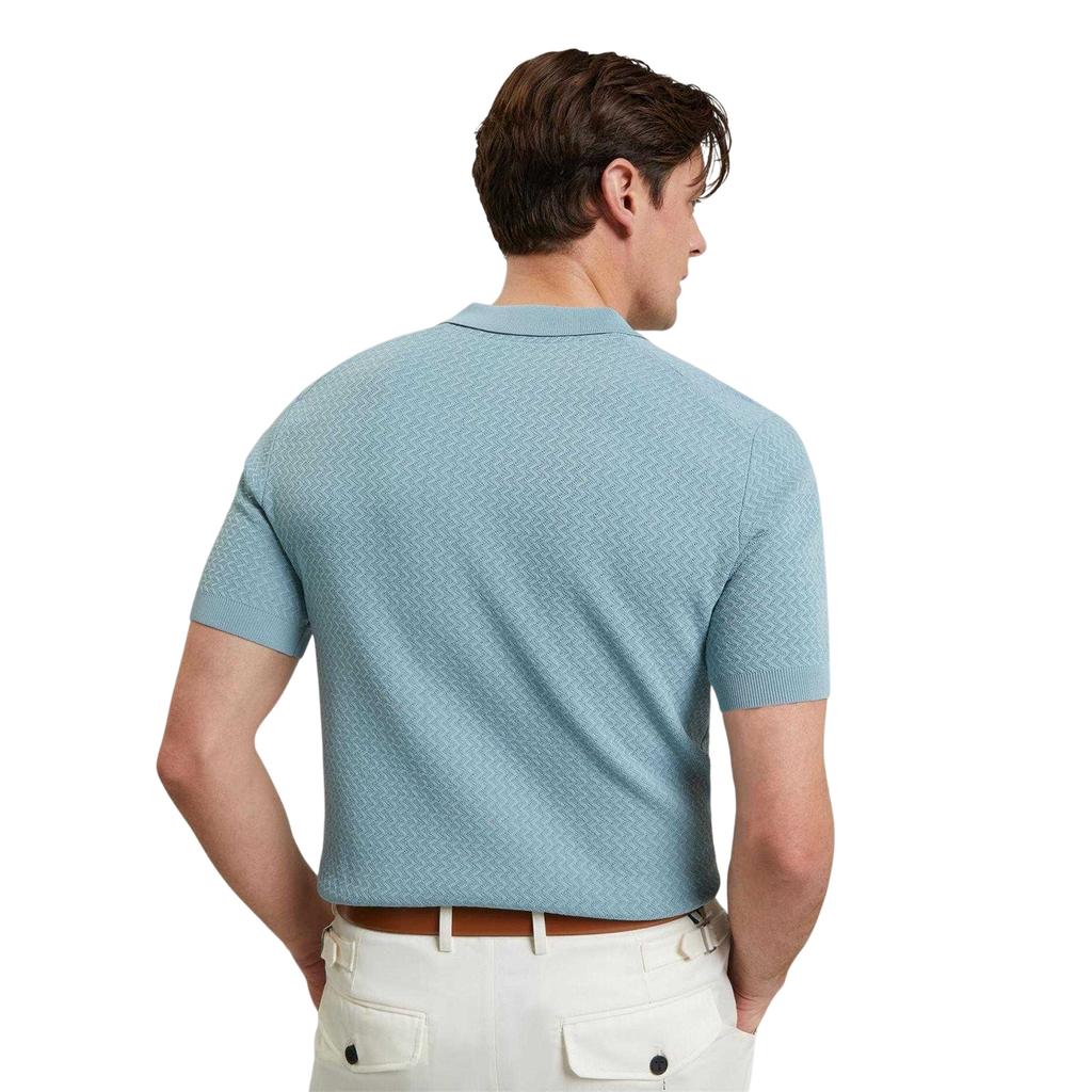 Ted Baker Mens Zig Zag Knitted Polo Shirt