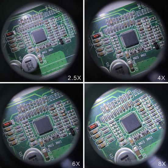 2,5X 4X 6X 8X 10X 15X 20X 25X светодиодная лупа для очков, увеличительная ремонтная лупа