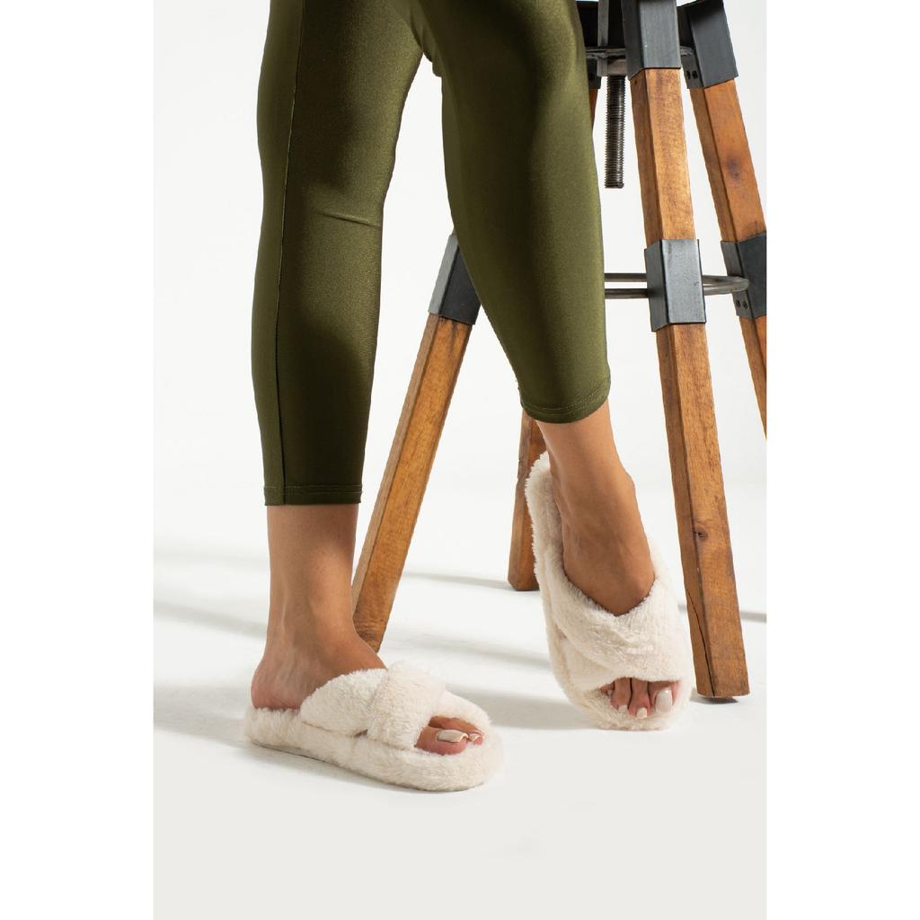 Женские домашние тапочки с пушистой крестообразной моделью, домашние тапочки для девочек, тапочки в приданое, нескользящая подошва