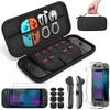 MoKo Switch2 Switch2 Protective Accessories Set for Storage Separable Clear 2 Glass 8 Stick Game Card Full High Protective Equipment Black Case,