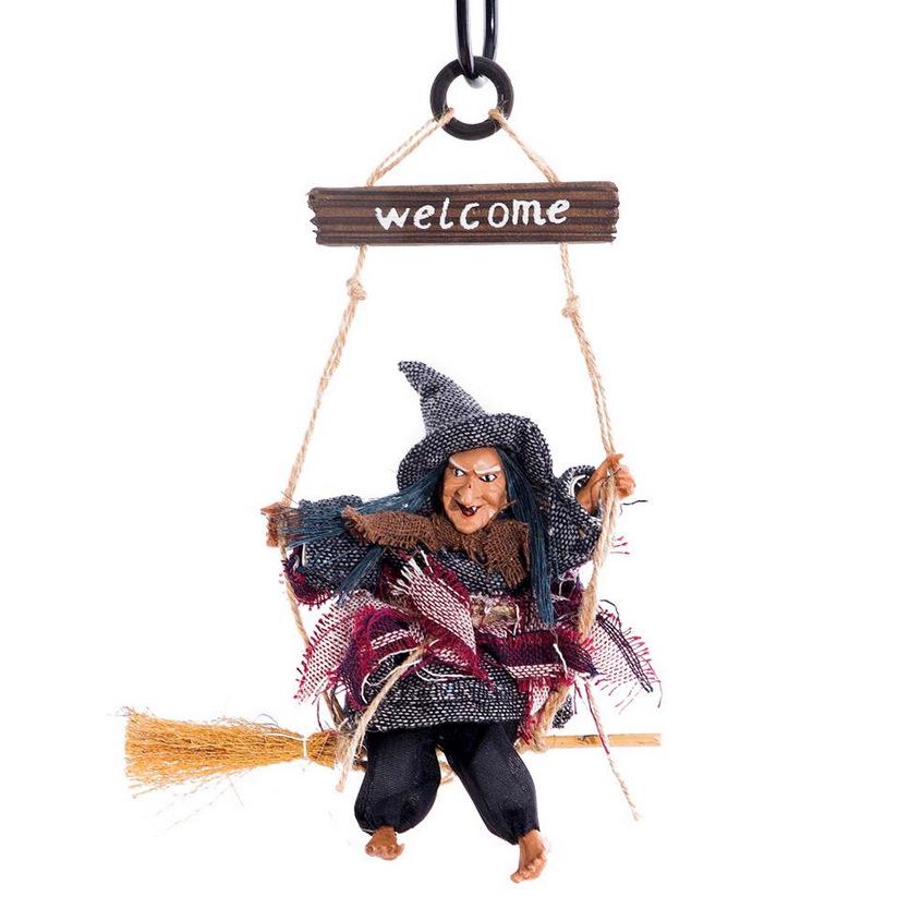 Halloween Decoration Halloween Bar Decoration Flying Broom Witch Pendant Scary Witch Pendant