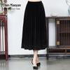 Chen Miaoyan Velvet Slim Fit Long Skirt for Middle-Aged and Elderly Women