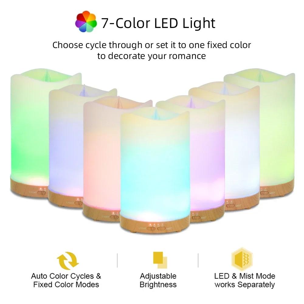 Увлажнитель воздуха и диффузор эфирных масел с ароматерапевтической машиной, автоматическое отключение, тихий пар, ночник, ароматическая машина для