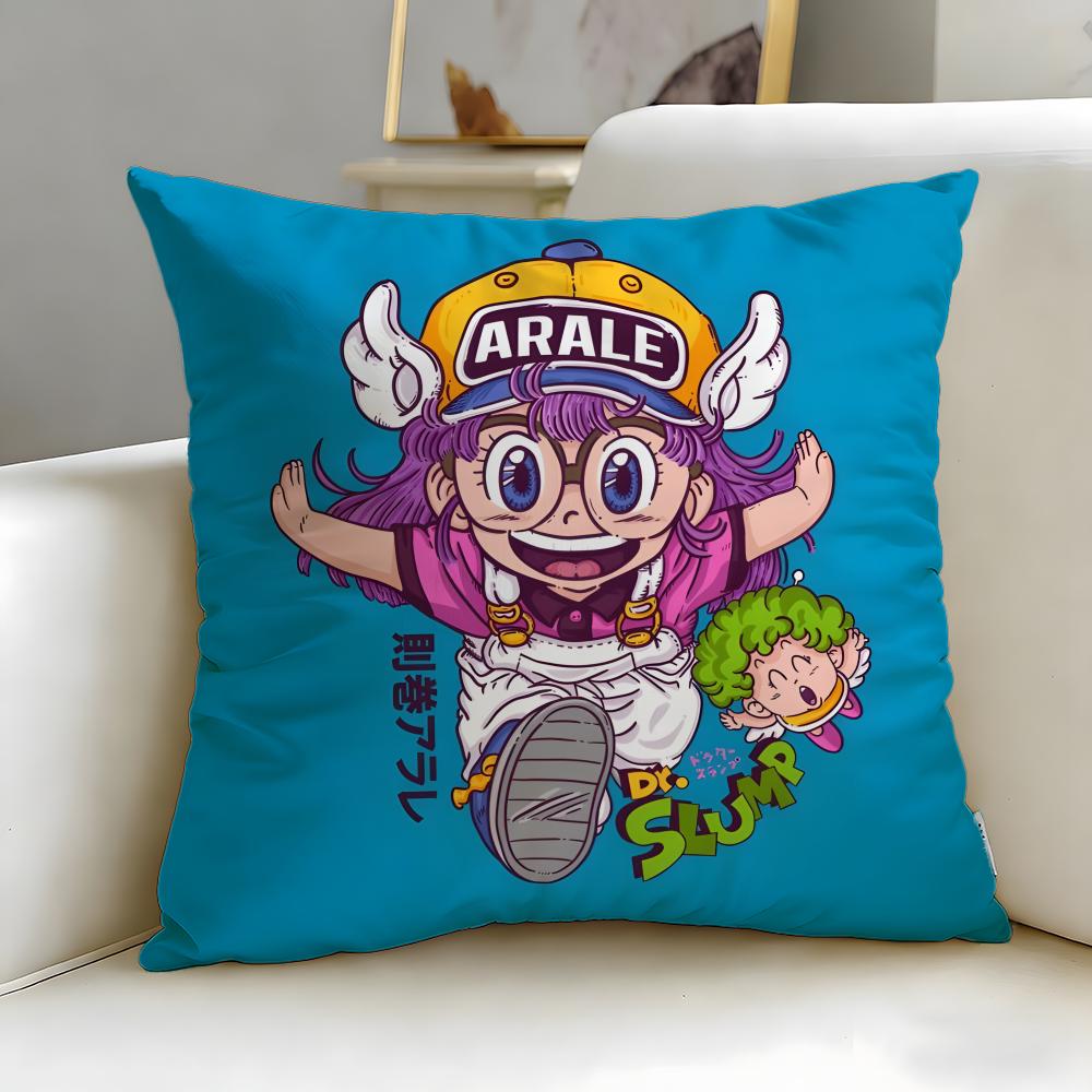 classic anime Dr Slump Cushion Cover Soft EasyWash Pillow Case Versatile for Couch Bed Travel and Office