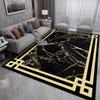 Nordic Black Gold Carpets Living Room Marble Sofa Large Area Rug Entrance Non-slip Door Mat Kitchen Hallway Balcony Decor Rugs