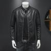 Мужская кожаная мотоциклетная куртка: Повседневная модель осень/зима, доступна в вариантах Plus Velvet и Thin