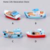 Resin Mini Boat Ornaments Craft Home Decoration Marine Sailboat Shelf Model Living Room Office Gifts Desktop Mediterranean Style