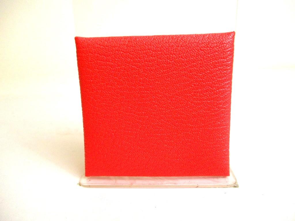 Authentic HERMES Pink and Brown Chevre Myzore Leather Coin Purse Bastia #9920 Refurbished