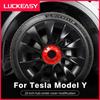 For Tesla Model Y 20 Inch Wheel Hub Center Cover ABS Decoration Wheel Cap Tesla Auto Accessories Exterior Carbon Fiber Black Red