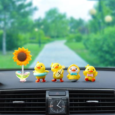 Креативные милые желтые украшения для автомобиля в виде утки: Очаровательные украшения на тему богинь для приборной панели автомобиля.