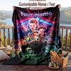 Custom Text Flannel Throw Blanket, Lightweight Cozy Bed Sofa BlanketStranger Things