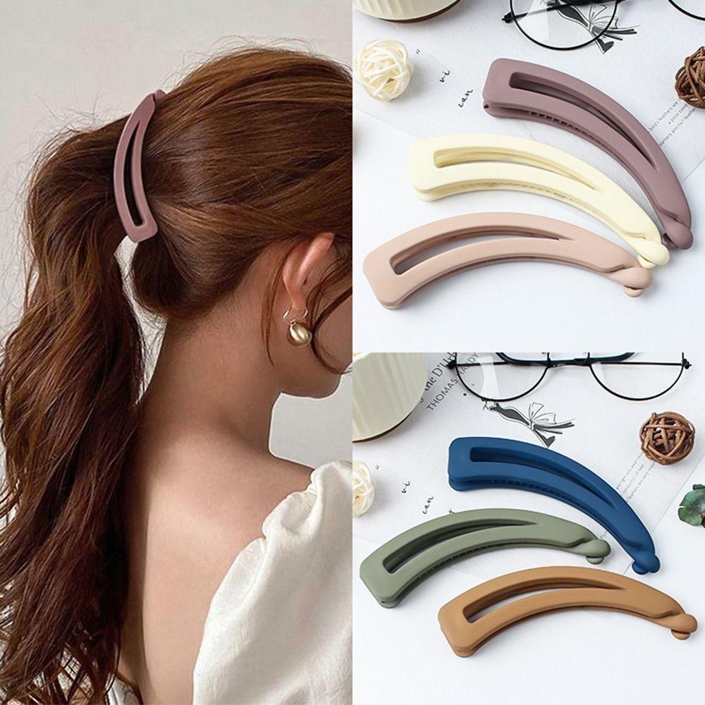 Curly Long Straight Short Hair Ponytail Holder Hair Accessories Matte Banana Clip Vertical Clip