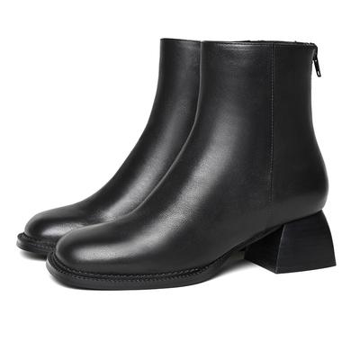 2025 осень и зима новые ботинки на толстом каблуке ветер круглый носок универсальные ретро кожа челси OEM