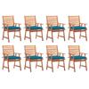 Day and Night - Day and Night Garden Dining Chairs and Cushions 8 Units Solid Acacia Wood