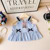 Girls' Summer Rabbit Officer Two-Piece: Sleeveless Vest & Skirt Set