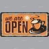 Metal Tin Signs Coffee License Plate Vintage Metal Plaques Retro Tin Plate for Cafe Kitchen Home Living Room Door Wall Art Decor