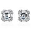 D Color 100% 925 Sterling Silver VVS1 3EX Asscher Cut 6*6 MM Real Moissanite Diamonds Studs Earrings Wedding Jewelry