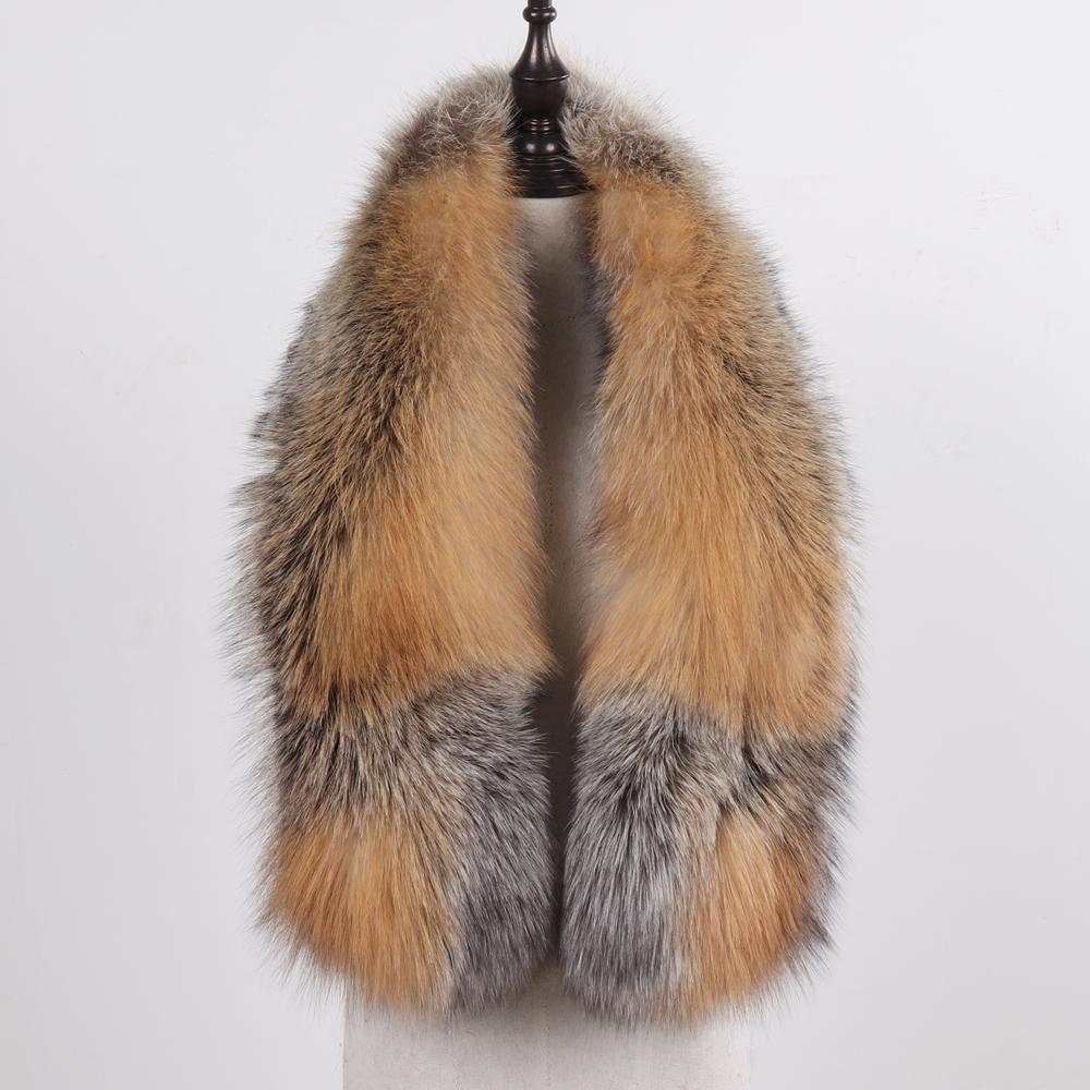 New Winter Lady Natural Luxury Real Fox Fur Scarf Shawl Full Pelt Warm Soft Genuine Fox Fur Scarves Women Real Fur Muffler