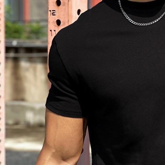 Мужские свободные спортивные футболки, летние футболки с круглым вырезом и коротким рукавом, футболки для тренировок на открытом воздухе, повседневные базовые топы для повседневной жизни, спорта и улицы