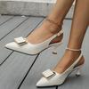 Fashion 2025 Summer New Fashion Simple French Pointed Dress Party Shoes Back Strap Buckle Thick Heel Sandals Women