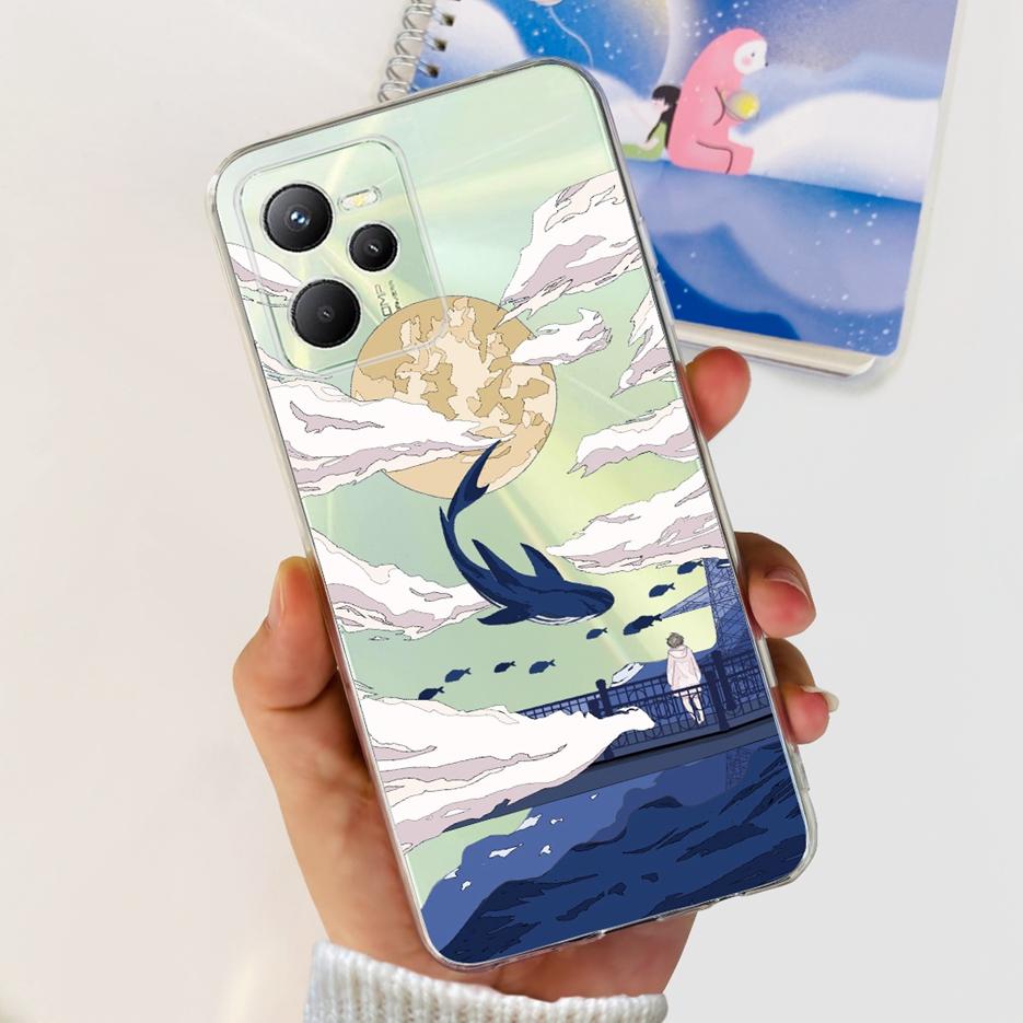 Чехол для Realme C35 RMX3511 Стильный окрашенный чехол Прозрачный силиконовый Мягкий тонкий чехол для телефона Для Realme C35 C 35 RealmeC35 Fundas Shell