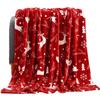 Flannel Sofa Blanket Elk Snowflake Washable Cosy Snuggle Blanket Soft Winter Warm Christmas Throw Blanket For Bed Sofa Office