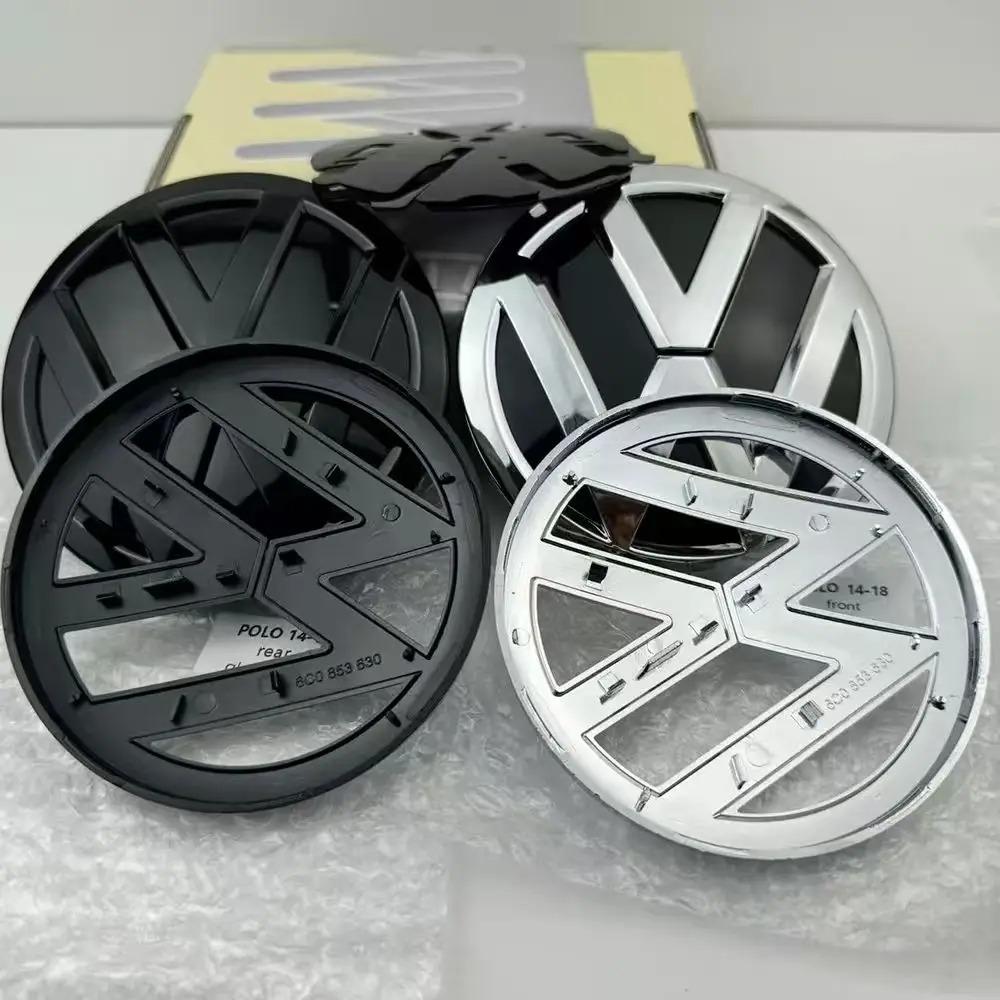 2Pcs VW 6C0 853 600 Front Grill Badge Rear Trunk Lid Emblem Logo Decorative For Polo 6 6C 2014-2018 Auto Replacement Accessories zw8