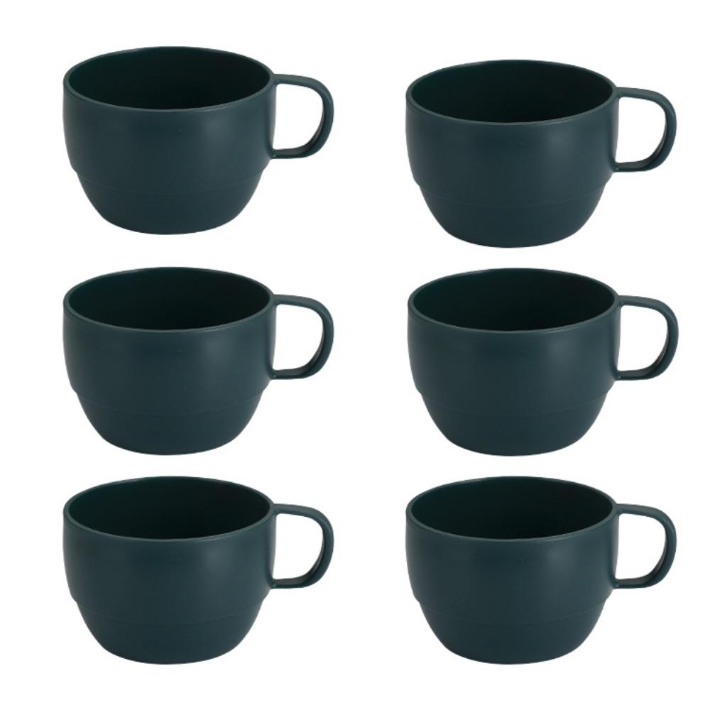 6PCS Microwave-safe Plastic Coffee Cup Thickened Family Tea Cup Durable Drink Cup  Kindergarten