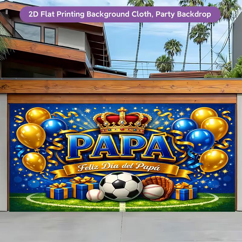 2D Spanish Papa Father's Day Photo Backdrop Sport Party Decor Cloth