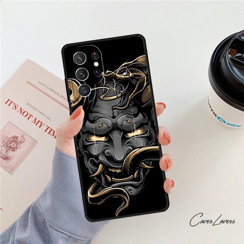 Японская маска Хannya чехол для телефона Для Samsung Galaxy S24 S25 S23 S22 Ultra Note 10 20 Plus S20 S21 FE Чехол