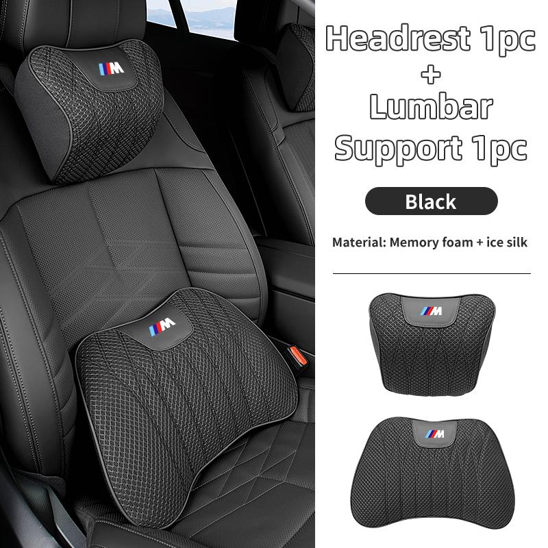 Ice Silk Car Headrest Neck Cushion For BMW 3 5 Series G30 G60 G32 G20 F10 F30 X3 G01 X5 G05 Lumbar Support Pillow Seat Cushion