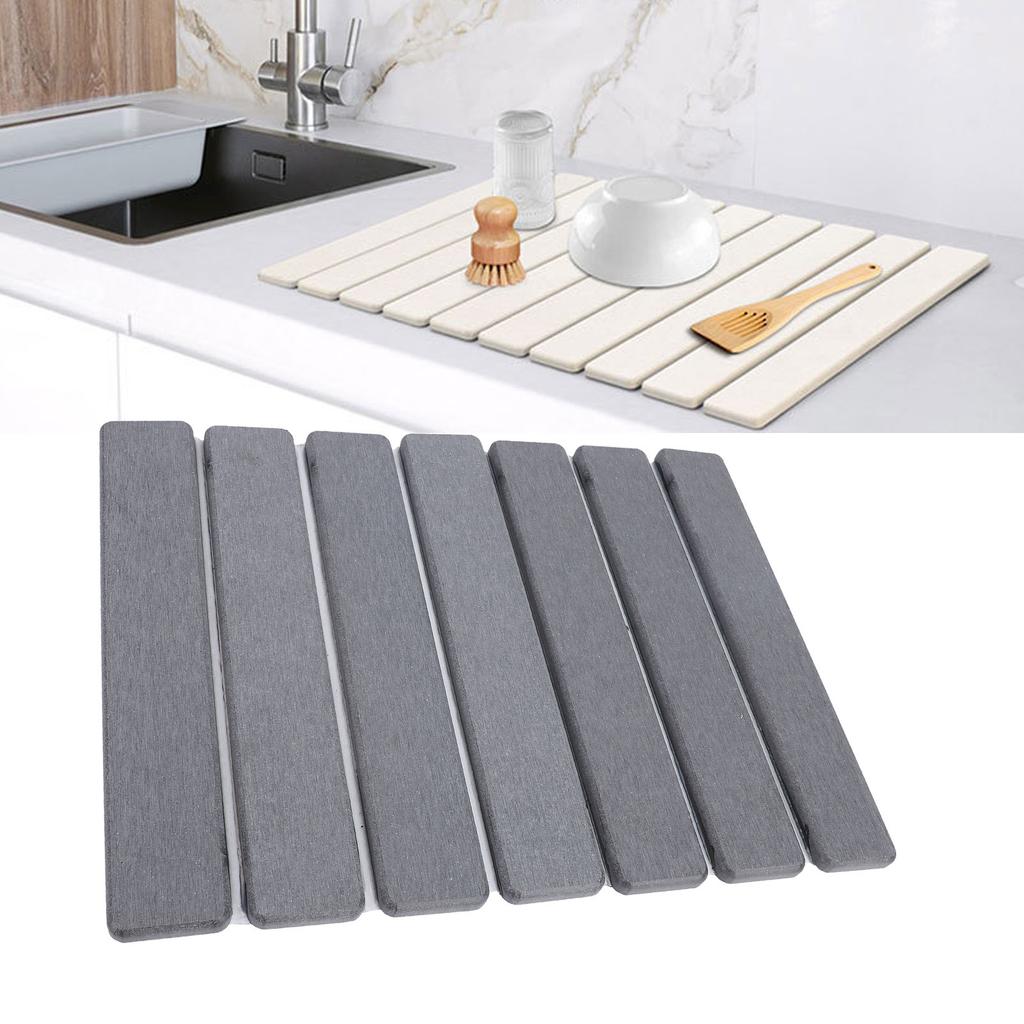 Каменная сушилка для посуды для кухонной столешницы Диатомит Складная Впитывающая Многоцелевая Подкладка для сушки посуды
