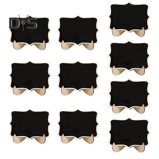 10 шт. Мини-знак на доске с подставкой, деревянная настольная доска, многоразовая односторонняя маленькая доска для сообщений, свадебная вечеринка, мероприятия, шведский стол, украшение