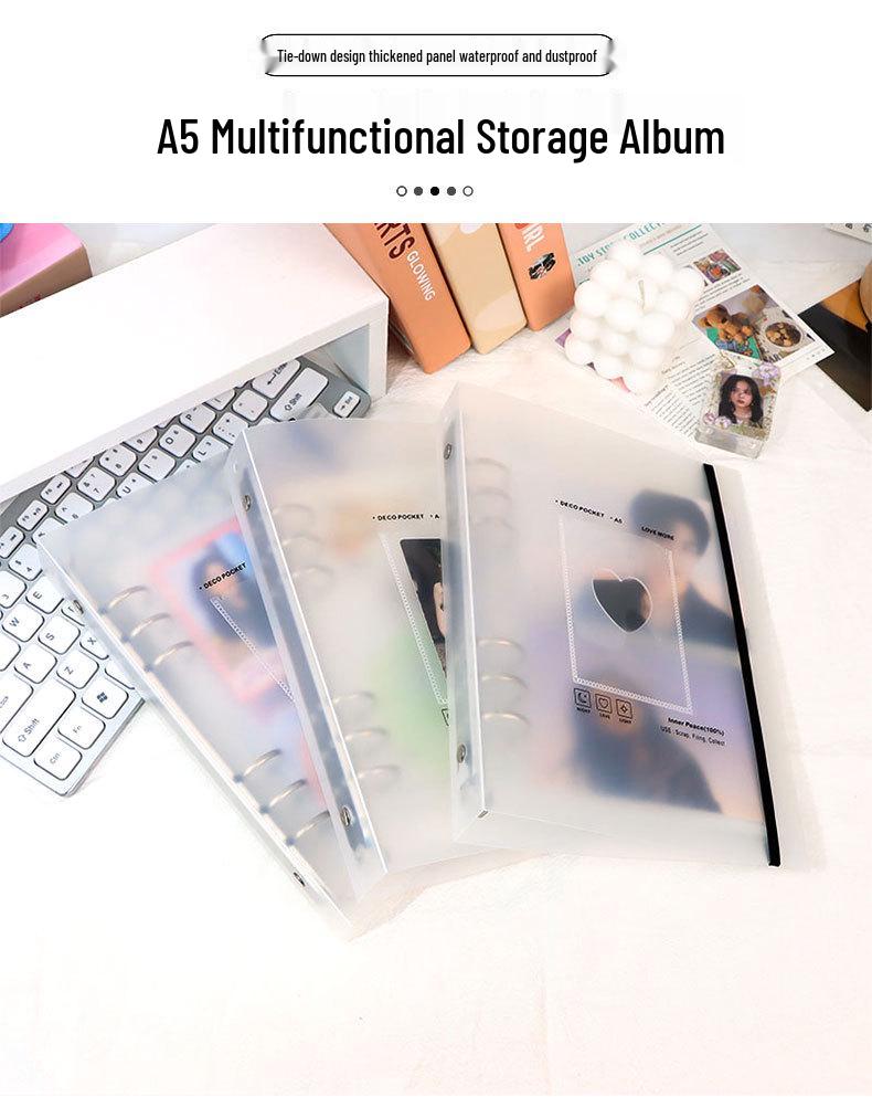 Фотоальбом на кольцах формата А5: Большая вместимость, вставного типа для фотографий 3 и 5 дюймов, идеально подходит для пар, семей и коллекционеров идолов.