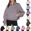 Half Zip Pullover Womens Hoodie  Sweatshirts Fall Winter Outfits  Clothes With Pockets Loose Sweatshirts