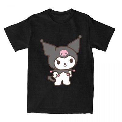 Футболка Kuromi Повседневная Мода Универсальная Уличная Одежда Мужская Женская Милая С Коротким Рукавом Мультяшная Забавная Хлопковая Харадзюку Унисекс Топы