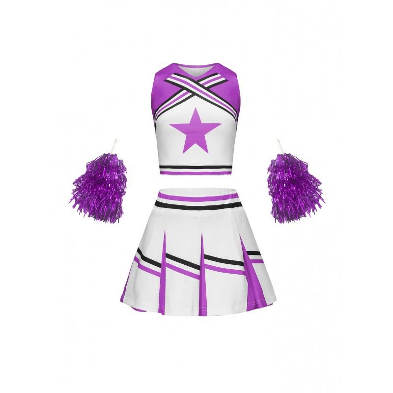 Kids Cheerleading Costume Set 3D Print A-Line Skirt Girls Sports Events