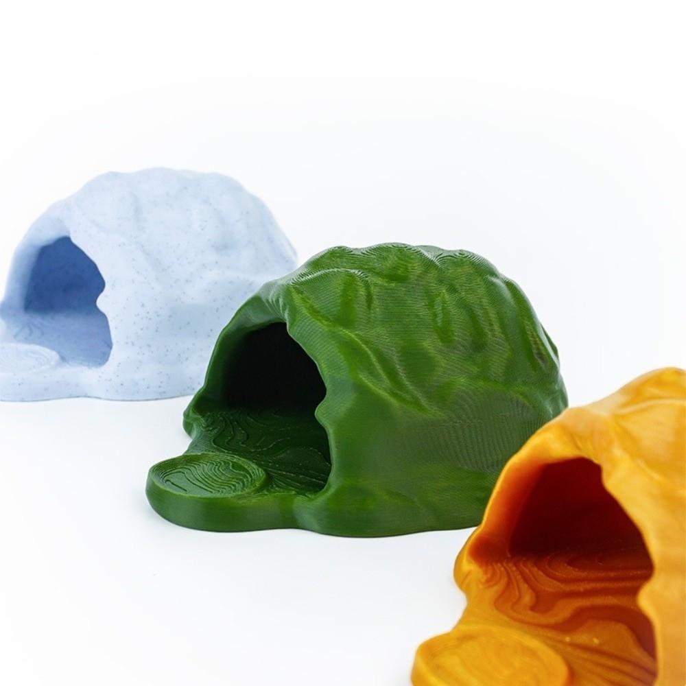 Simulation Rock Reptile Hideout Sturdy PETG Hidden Cave Shelter Lizard Feeder Turtle Tank