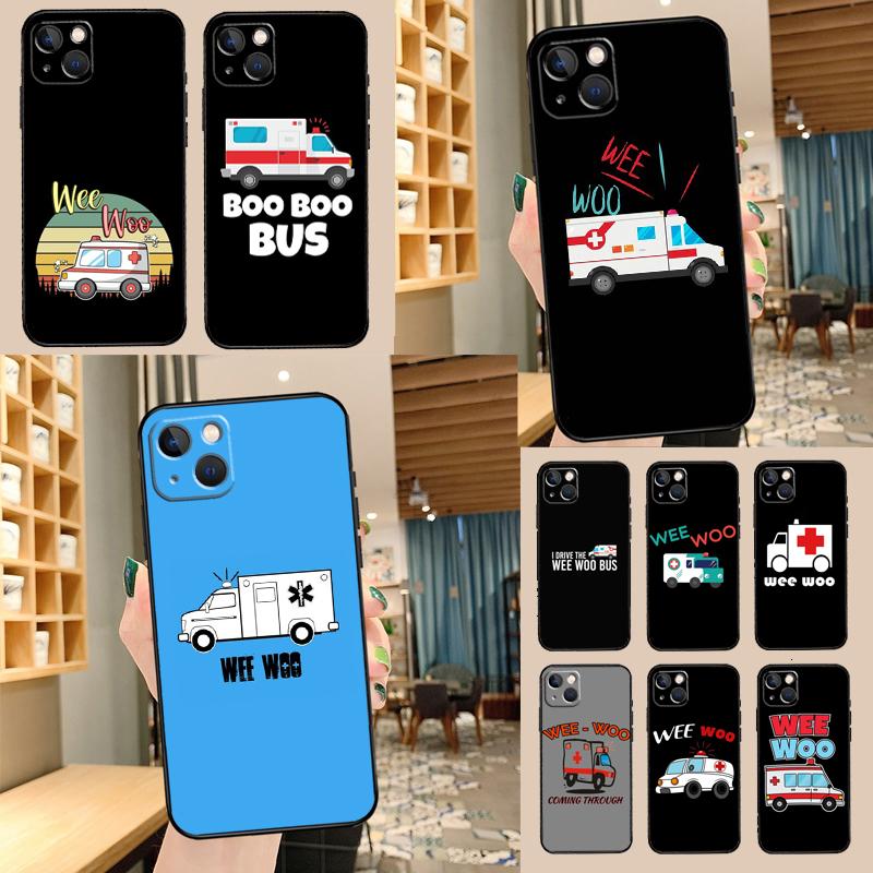 Чехол Wee Woo Ambulance для iPhone 17 Pro Max 14 13 12 11 15 16 Pro Max mini 16 15 Plus 16e 17 Air