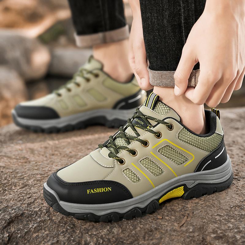 Spring Men's Breathable Work Outdoor Travel Thick Soled Wear-resistant Sports Walking Comfortable Anti Slip Casual Hiking Shoes