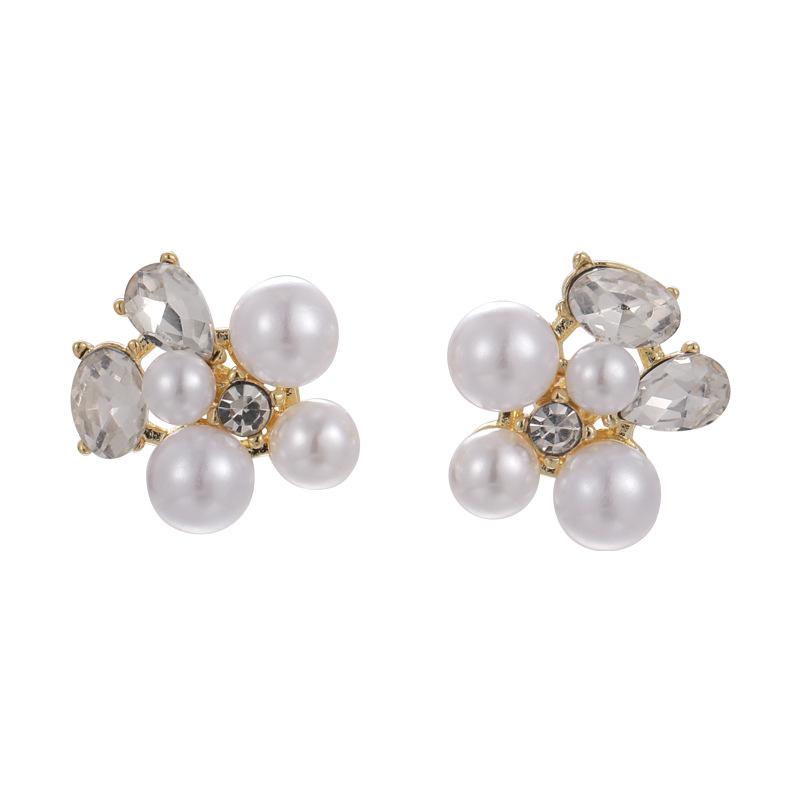 Темпераментные женские новые серьги-гвоздики со стразами и цветком, маленькие роскошные серьги с высоким чувством для девочек