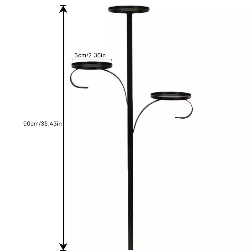 Черный тройной верхушка для дерева, подсвечник для верхушки дерева, верхушка для канделябра